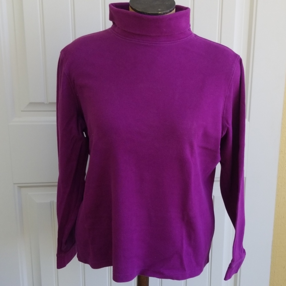 L.L. Bean XL magenta cotton turtleneck